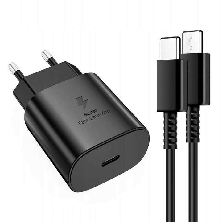 SZYBKA ŁADOWARKA SIECIOWA DO TELEFONU SAMSUNG KOSTKA 25W + KABEL USB-C 1M
