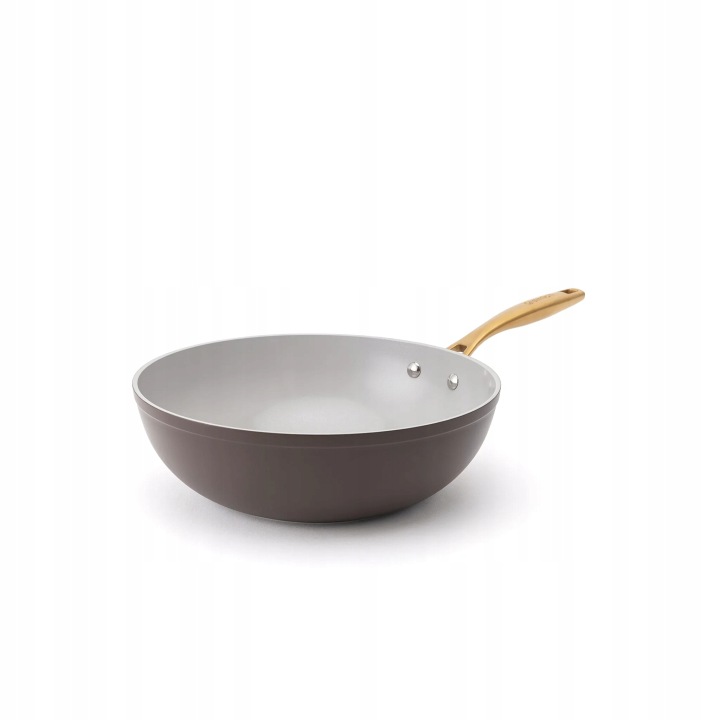Elmich Nepřilnavá keramická pánev wok Zen Ø 28 cm hnědo zlatá
