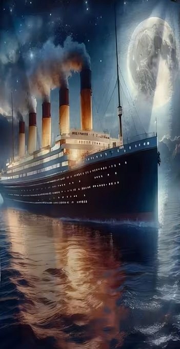 Ručník Titanic Ocean Noc Měsíc Luxusní Loď Plavba Plážový Ručník