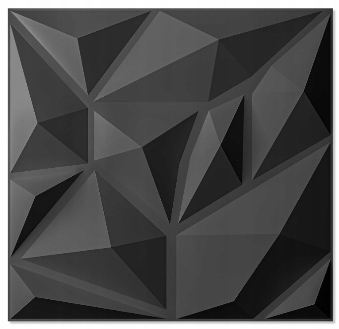 Art3d 100 kusů 3D nástěnných panelů diamond 30x30cm interiér černá R21