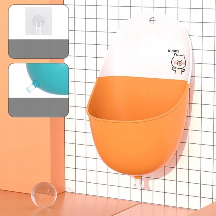 Baby Для хлопчиків Pee Туалет Міцний м'який матеріал Easy Clean для сірого з трубкою — фото 7