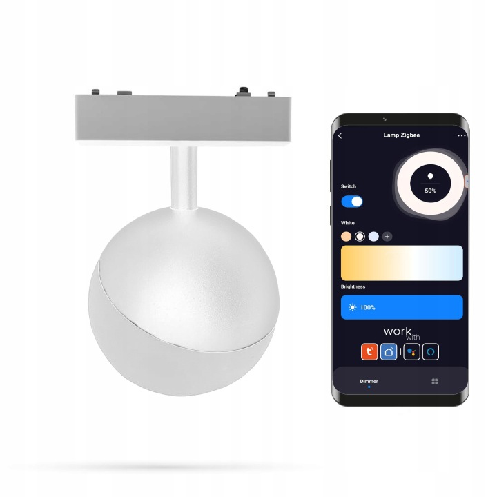 Lampa Zigbee Tuya Kula Bílá 6W D Slim Track 48VDC 3000-6000K stmívatelná