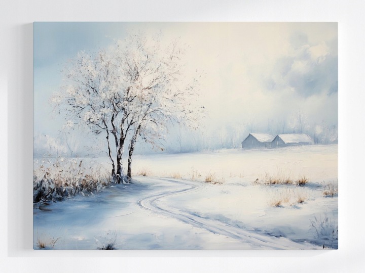 Plakát Krajina Cesta Dřevo Zima Sníh 100x75