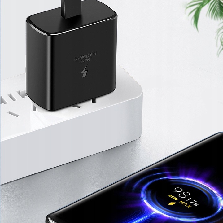 SZYBKA ŁADOWARKA 45W UNIWERSALNA ZASILACZ SZYBKIE ŁADOWANIE KABEL 1M USB-C