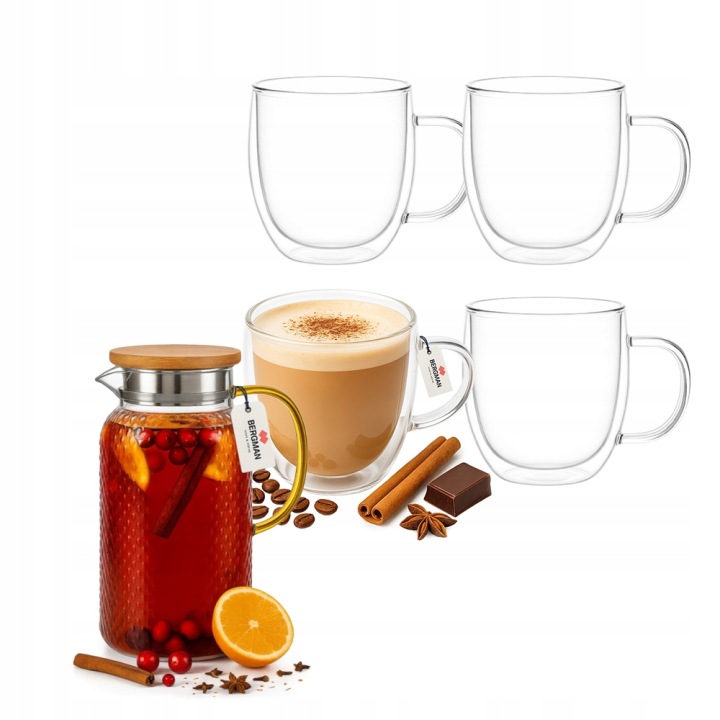 Sada Bergman – džbán 1,3 l 4 termosklenice 350 ml