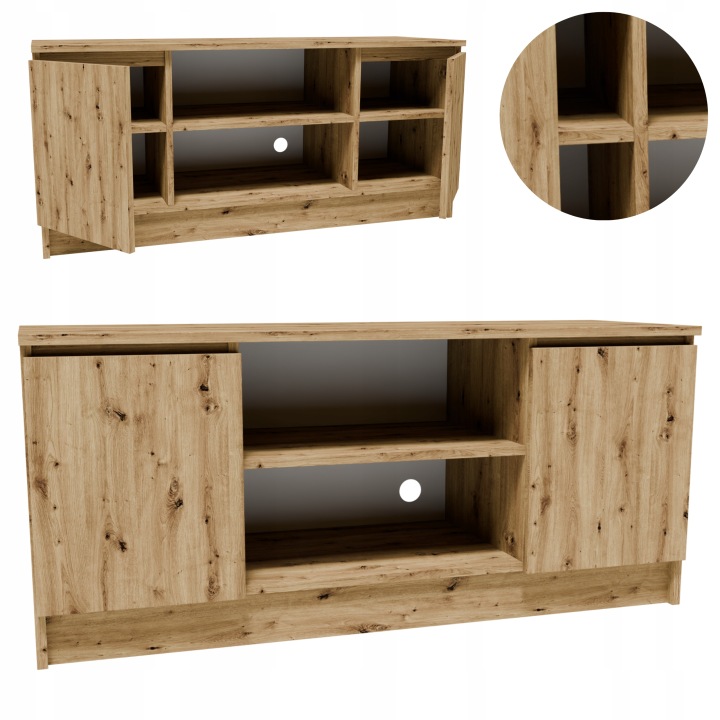 Rtv skříňka 2D1P140ART artisan 140 Cm malý stolek pod televizor komoda regál