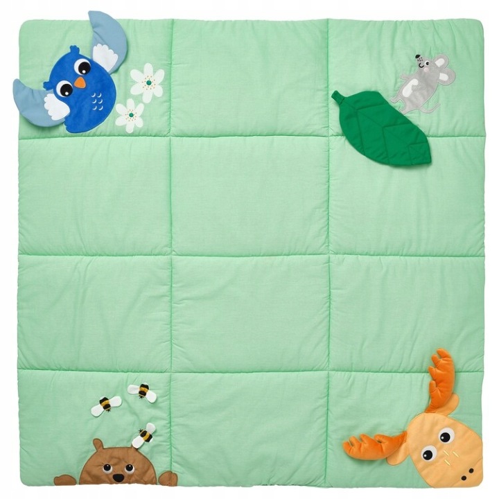 IKEA SANDBI Килимок для гри, скандинавська природа/різнокольоровий, 100x100 см