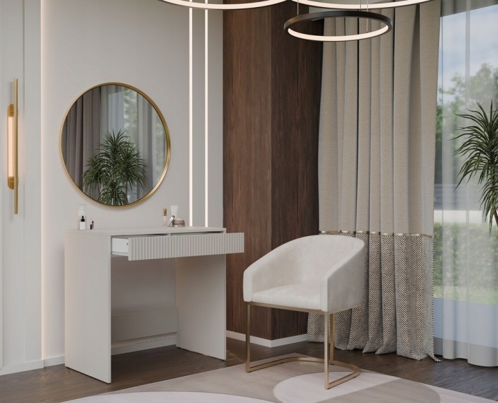 Письмовий стіл MARINA 2S SLIM кашемір бежевий 81x50x80 — фото 3