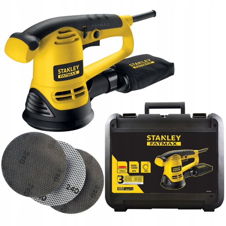 Excentrická bruska 6 rychlostní Stanley 480W FME440K