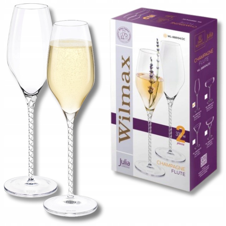 Skleničky na šampaňské 300 ml Wilmax Sada 2 kusů