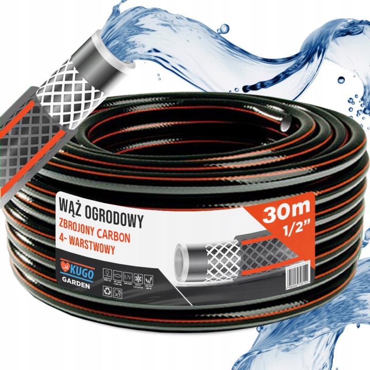 Hadice 1/2" 30 m 4VRSTVÁ Vyztužená Carbonem Polská Výroba