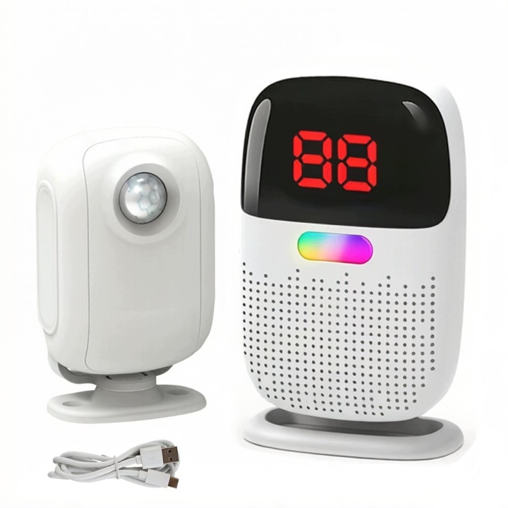 Signalizátor Vstupů s bezdrátovým Senzorem Pohybu Zvonek Alarm