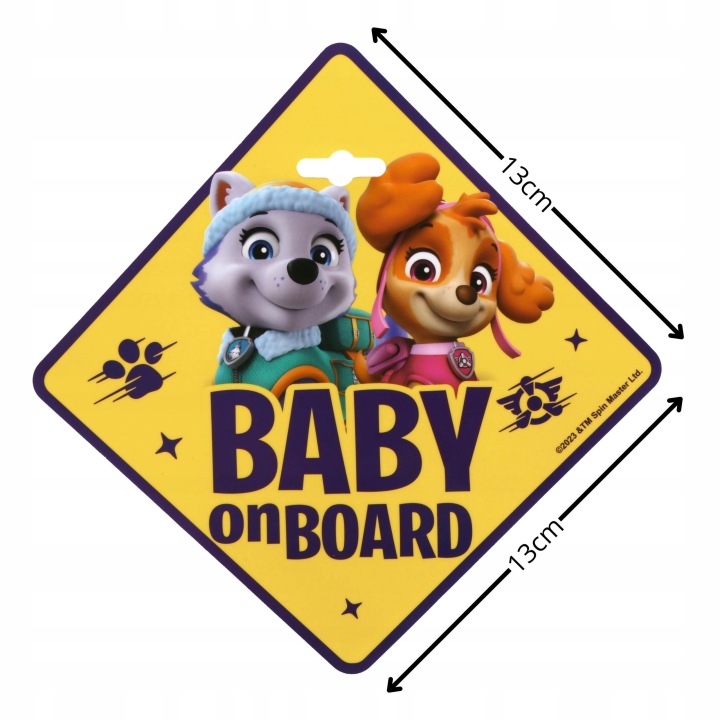 Psi Patrol Табличка для автомобіля З Присоскою підвіска BABY ON BOARD — фото 5