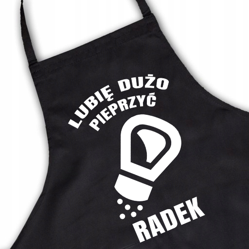 Černá kuchyňská zástěra Dárek Zábavný Tvé Jméno Projekt Kreator