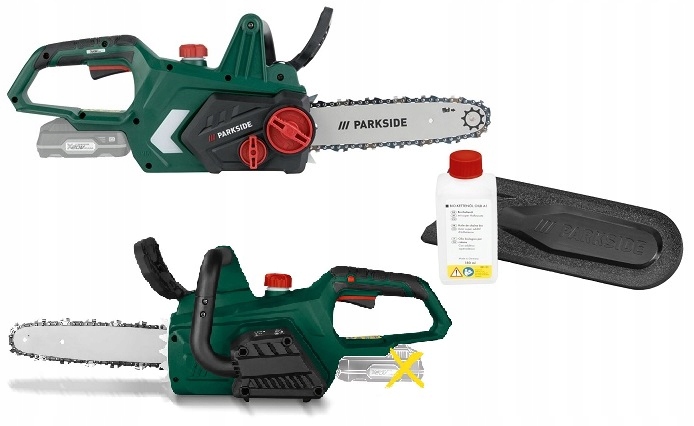 Akumulátorová pila, Řetězová pila 20V, Parkside Pksa 20-Li B2, 31 cm