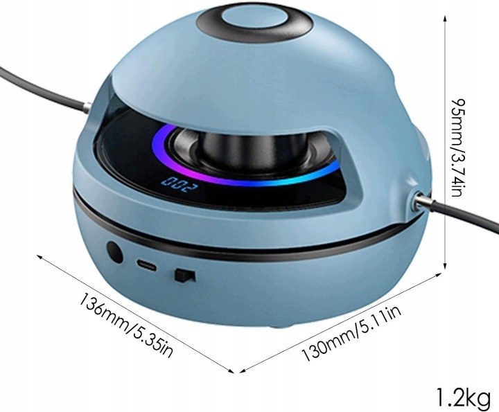 Розумна скакалка для стрибків з музика BLUETOOTH і пультом синя — фото 8