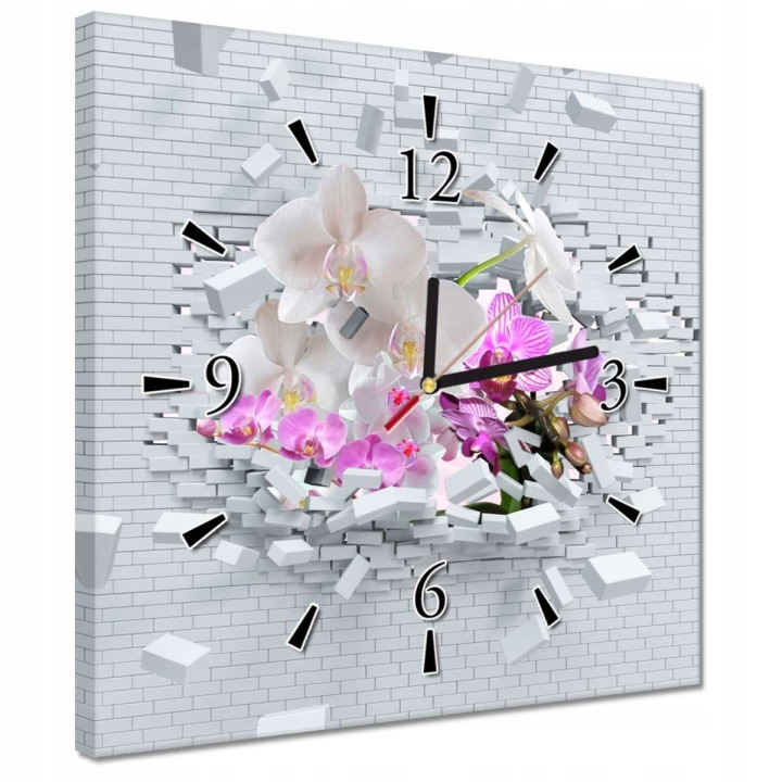 Hodiny 30x30 Orchidej ve zdi