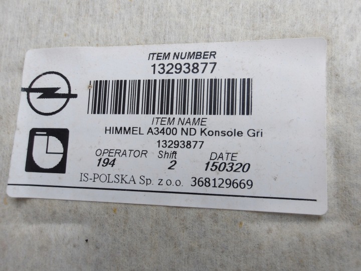 OPEL ASTRA J IV HATCHBACK SUBSUPPLACE SHARA OE 13293877 75 6