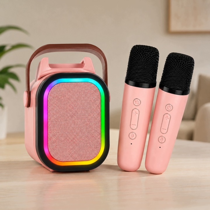 Набір Караоке Дитяча Колонка Bluetooth 2 Мікрофони Бездротовий Kontai — фото 2
