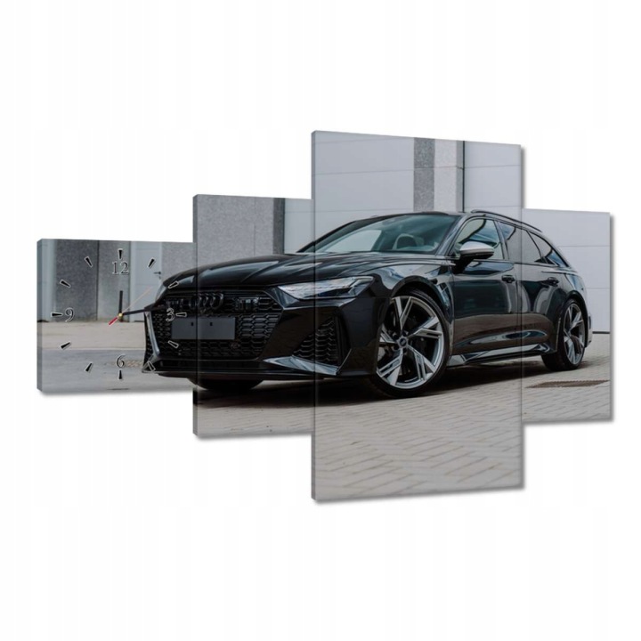 Černé hodiny 130x80 Audi Rs