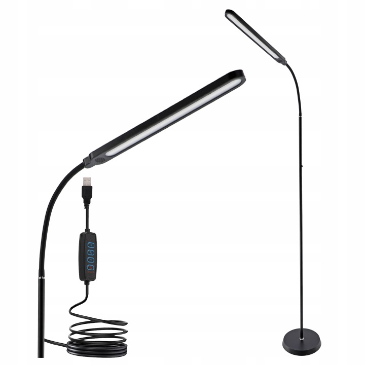 Stojací Led lampa 10W Noční lampička na čtení, vypínač, 3 barvy