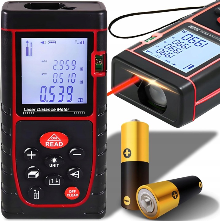 Laserový Dálkoměr 40 M Digitální Měřič Vzdálenosti LCD IP54