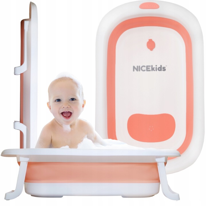 Ванночка для дітей складана NICEKIDS силіконова рожева