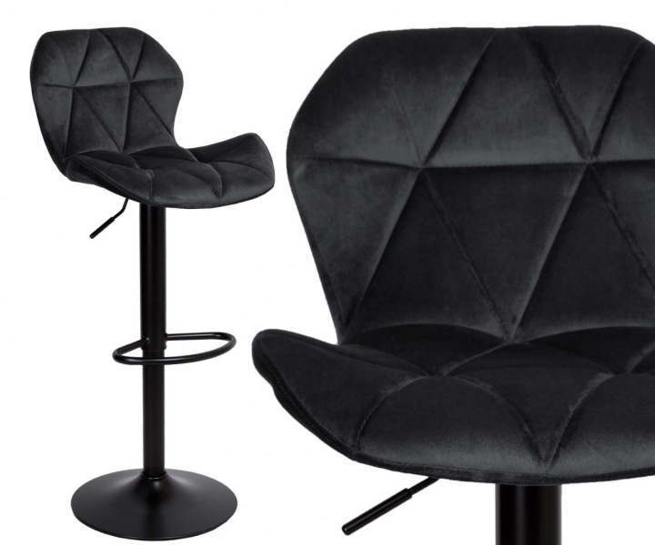 Barová Židle Gordon Black černá Velvet
