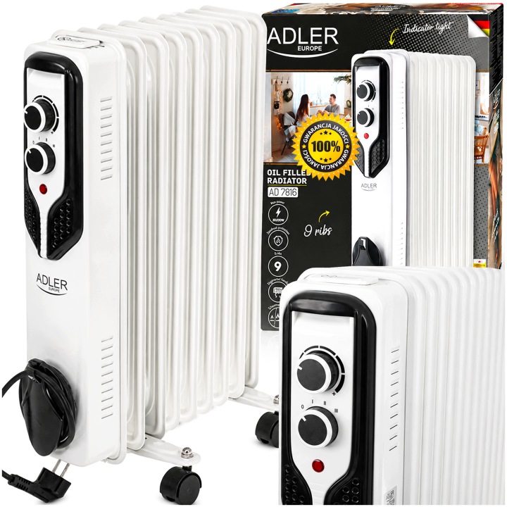 Elektrický Olejový Radiátor S Termostatem, Energeticky Úsporný, Koupelnový 2000 W