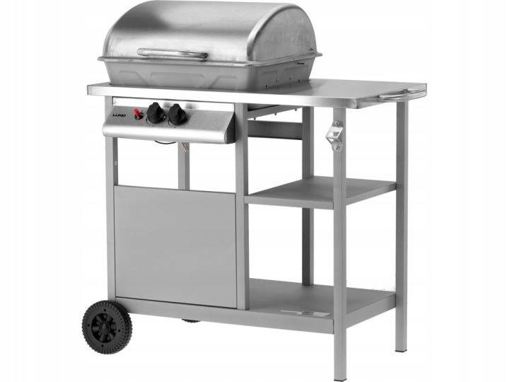 Zahradní Plynový Gril 2 Hořáky 5,5KW Ocelový Rošt Černý Lund 99658