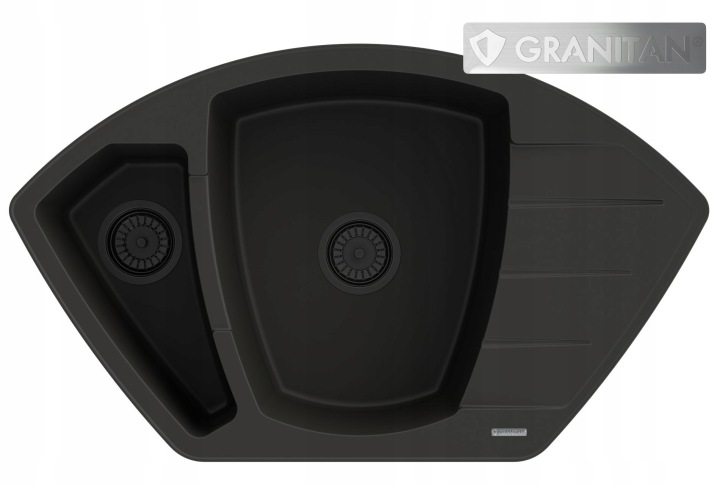 Černý Granitový Rohový Sifon Compact