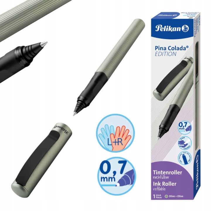 Ручка кулькова PINA колада L+р. 0,7 мм оливковий металік PELIKAN 400191303 — фото 9