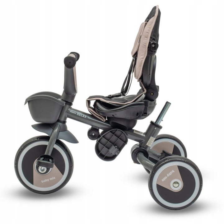 Дитячий велосипед триколісний Baby Mix 5 в 1 RELAX 365° бежевий — фото 5