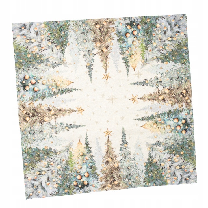 Gobelínový ubrus 97 x 100 cm elegantní vzor vánočního zimního vánočního stromku