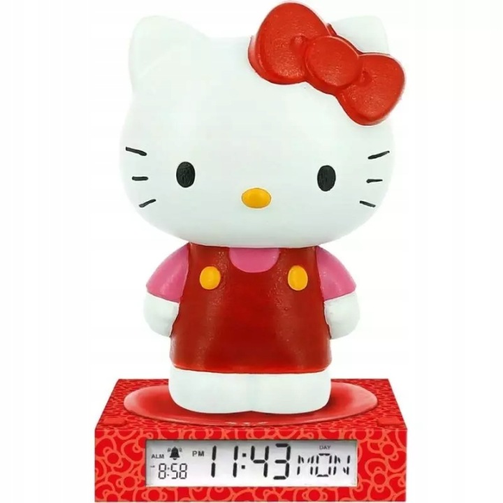 Лампа Нічна з Будильником Годинник Дата Будильник Екран LCD Hello Kitty