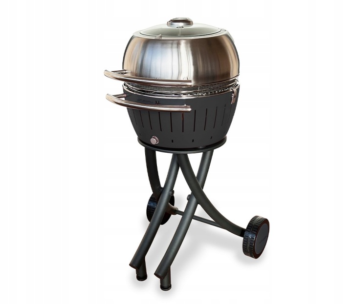 Zahradní gril na uhlí bezkouřový s víkem, popelník LotusGrill XL