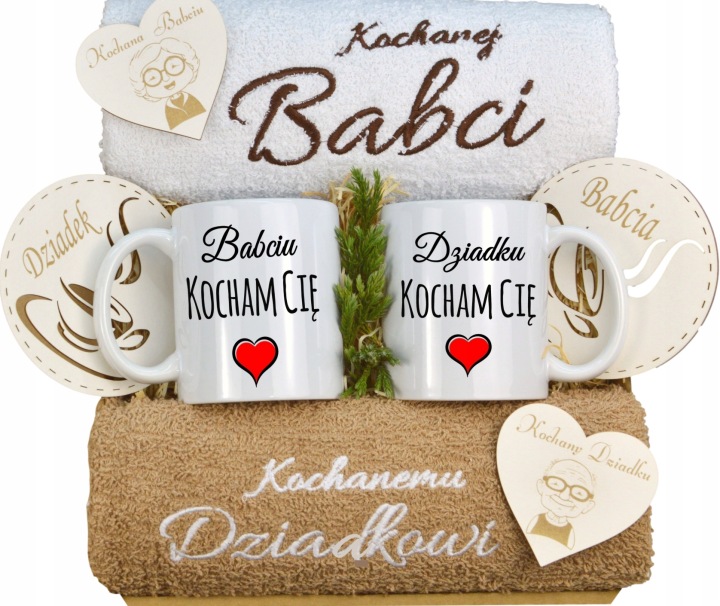 Velký Set Pro Babičku Dědečka Na Den Ručníky Hrnečky Magnety Dědečkům Koš