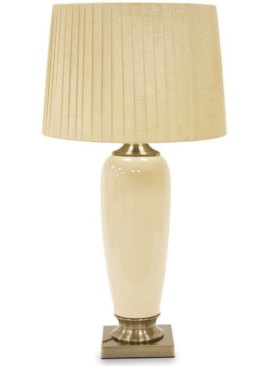 Klasická velká stolní lampa s béžovým keramickým stínítkem noční lampa