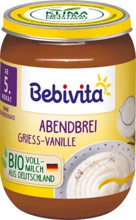 BEBIVITA вечеря кашка ванільна з молоком 5 м