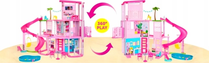 Barbie Dreamhouse Дім Мрій Будиночок для ляльок з гіркою 75 аксесуари HMX10 — фото 6