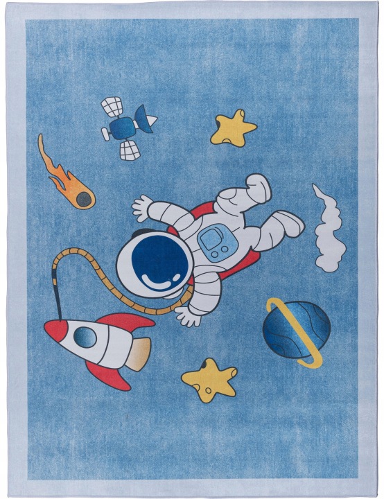 Koberec Dětský Vesmír Rakety Pro Dítě 100x150 CM Modrý