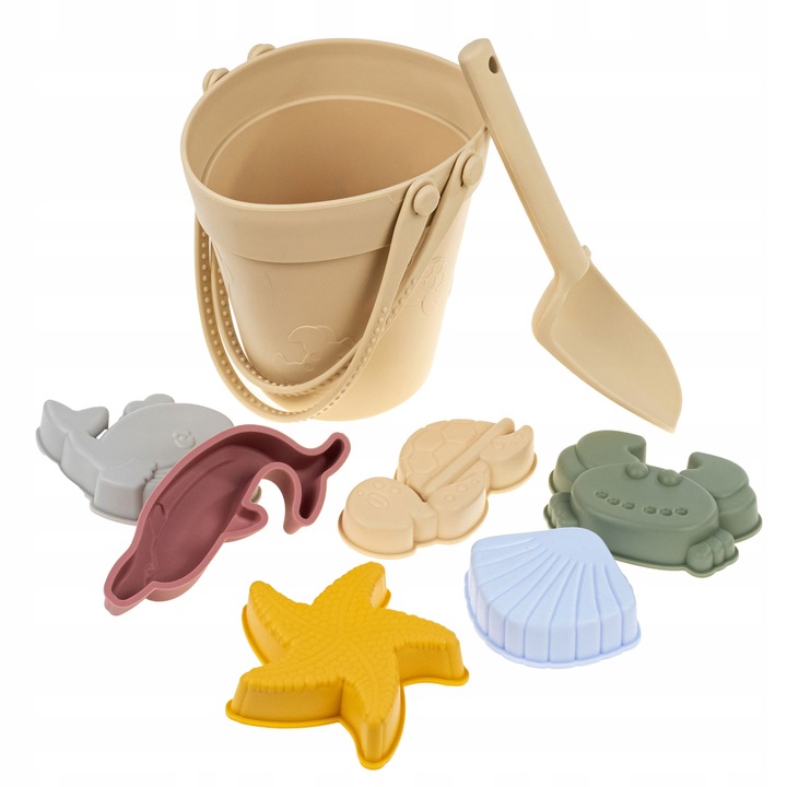 SILICONE SAND TOYS SANDBOX ACCESSORIES BUCKET MOLDS Kind set