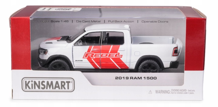 2019 RAM 1500 автомобіль позашляховик KINSMART масштаб 1:46 білий — фото 6