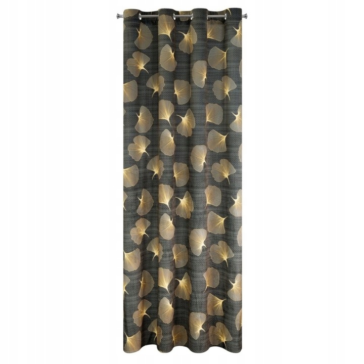 Hotový závěs Ofelia 140x250 listy ginkga glamour oka