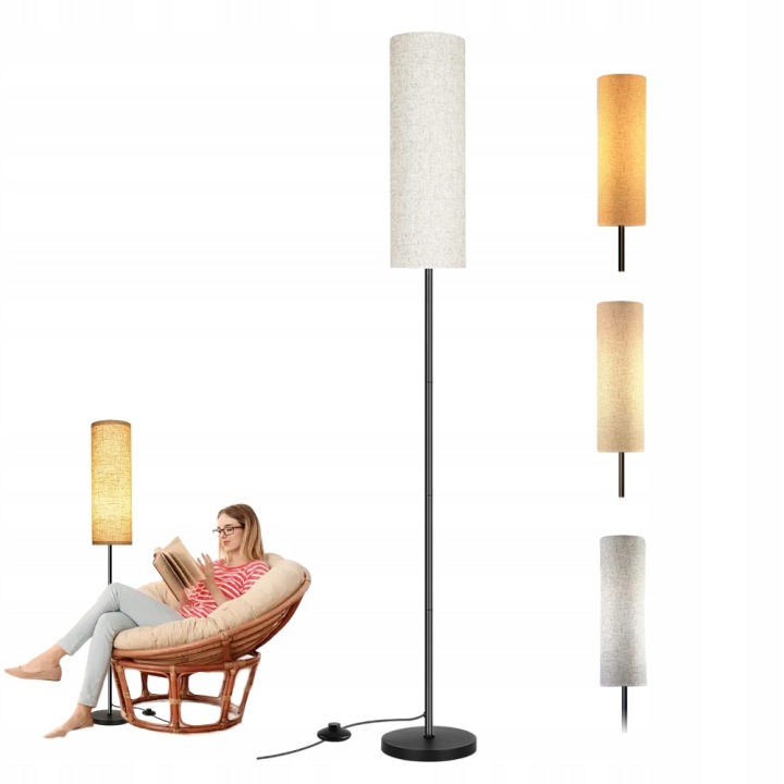 Podlahová Stojací Lampa S Lněným Stínidlem Premium 12V 175 CM