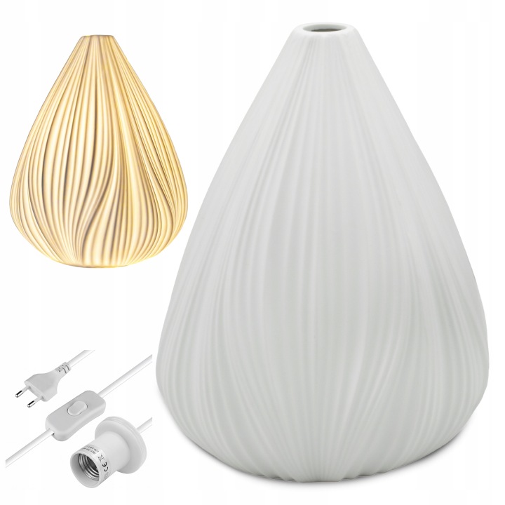Noční Lampa Na Stůl Keramická 25 CM Porcelánová Ozdoba Bílá Moderní