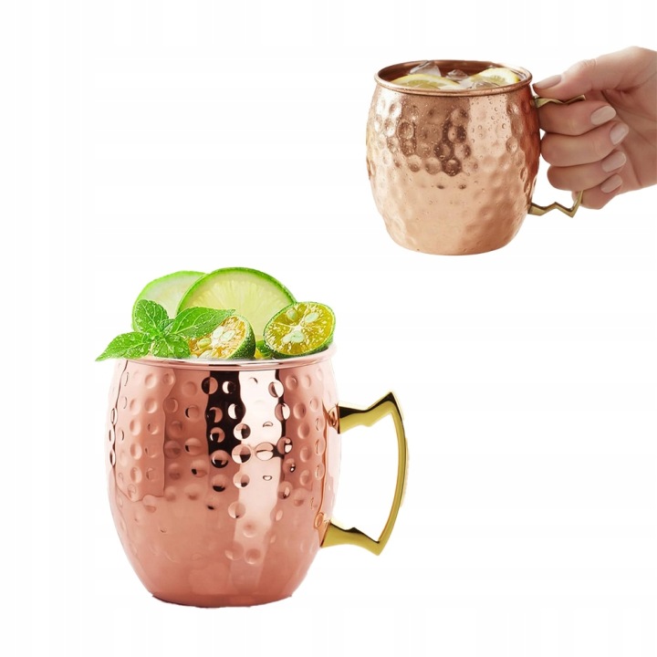 Měděný lisovaný hrnek Sada jako dárek 530 ml x 2