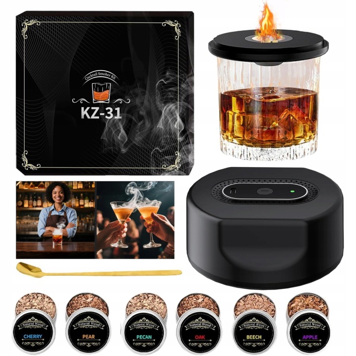 Sada Na Uzení Whisky Smoker Dřívka Dárek Pro Přítele Nabíjecí