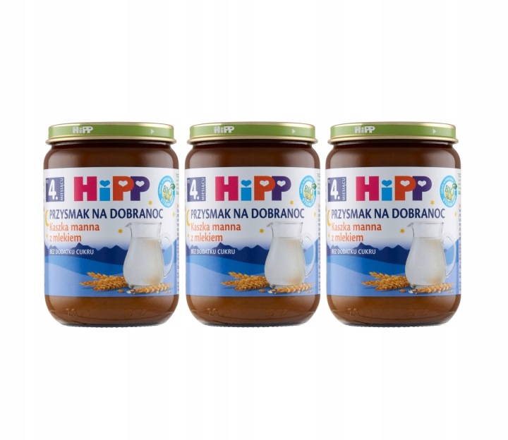 HiPP Біо На добраніч Кашка манна з молоком 3x190 г