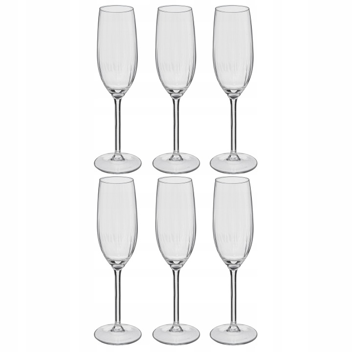 Skleničky Na Šampaňské Skleněné Sada 6 Kusů 210 ML 23 x 6,5 CM